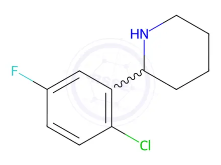 Chemical structure of Piperidine, 2-(2-chloro-5-fluorophenyl)-