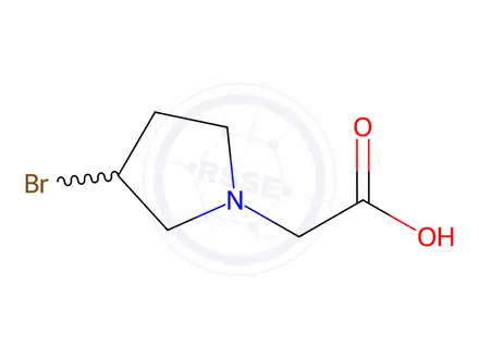Chemical structure of 2-(3-Bromopyrrolidin-1-yl)acetic acid