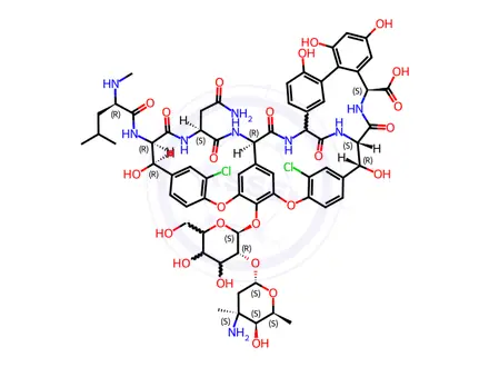 Chemical structure of Vancomycin Hydrochloride