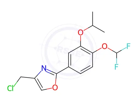 Chemical structure of Oxazole, 4-(chloromethyl)-2-[4-(difluoromethoxy)-3-(1-methylethoxy)phenyl]-