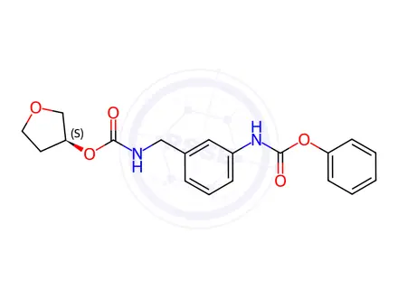 Chemical structure of Carbamic acid, N-[[3-[(phenoxycarbonyl)amino]phenyl]methyl]-, (3S)-tetrahydro-3-furanyl ester