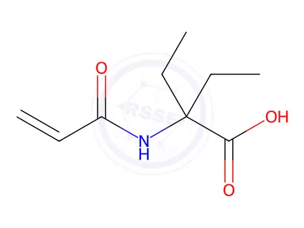 Chemical structure of Butanoic acid, 2-ethyl-2-[(1-oxo-2-propenyl)amino]-(9CI)