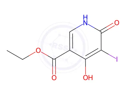 Chemical structure of Ethyl 4,6-Dihydroxy-5-iodopyridine-3-carboxylate