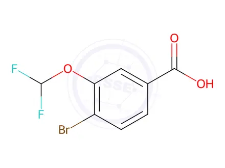 Chemical structure of 4-Bromo-3-difluoromethoxybenzoic acid