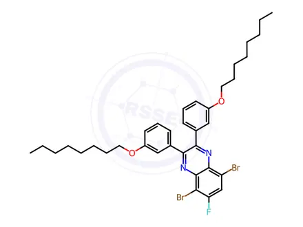 Chemical structure of Quinoxaline, 5,8-dibromo-6-fluoro-2,3-bis[3-(octyloxy)phenyl]-