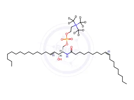 Chemical structure of 18:1 SM (d18:1/18:1)-d9
