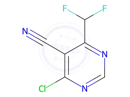 Chemical structure of 4-Chloro-5-cyano-6-difluoromethylpyrimidine