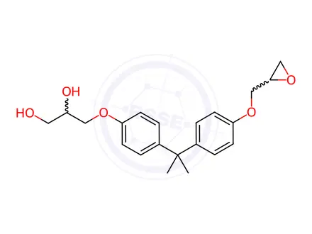 Chemical structure of Bisphenlo A (2,3-dihydroxypropyl) Solution in Acetonitrile