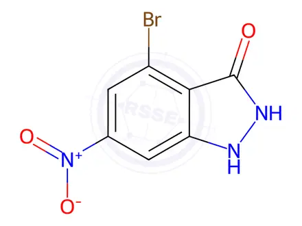 Chemical structure of 4-Bromo-3-hydroxy-6-nitroindazole
