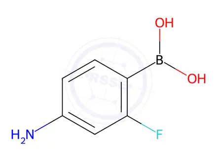 Chemical structure of (4-amino-2-fluorophenyl)boronic acid