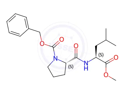 Chemical structure of (S)-Benzyl 2-(((S)-1-methoxy-4-methyl-1-oxopentan-2-yl)carbamoyl)pyrrolidine-1-carboxylate