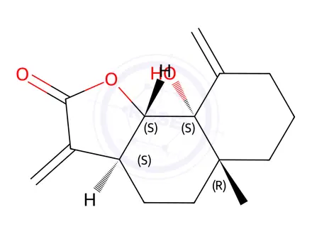 Chemical structure of (3aS)-3aβ,4,5,5a,6,7,8,9,9a,9bα-Decahydro-9aβ-hydroxy-5aα-methyl-3,9-bis(methylene)naphtho[1,2-b]furan-2(3H)-one