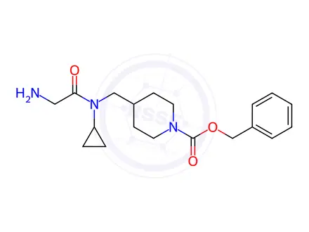 Chemical structure of Benzyl 4-((2-amino-N-cyclopropylacetamido)methyl)piperidine-1-carboxylate