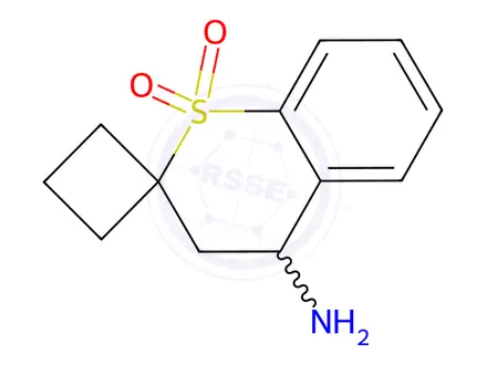 Chemical structure of 4'-Aminospiro[cyclobutane-1,2'-thiochromane] 1',1'-dioxide