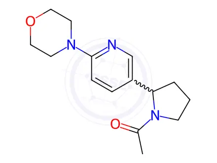 Chemical structure of 1-(2-(6-Morpholinopyridin-3-yl)pyrrolidin-1-yl)ethanone