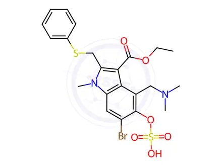 Chemical structure of Abidol Impurity 29