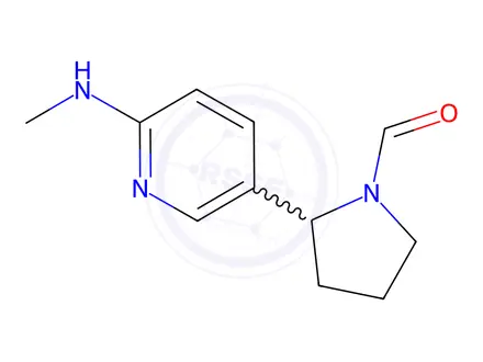 Chemical structure of 2-(6-(Methylamino)pyridin-3-yl)pyrrolidine-1-carbaldehyde