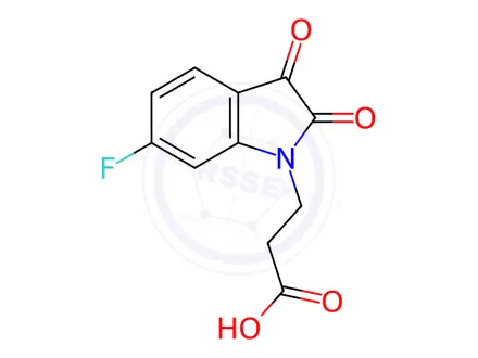 Chemical structure of 3-(6-Fluoro-2,3-dioxo-2,3-dihydro-1h-indol-1-yl)propanoic acid