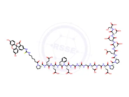 Chemical structure of FITC-εAhx-HHV-2 Envelope Glycoprotein G (561-578)
