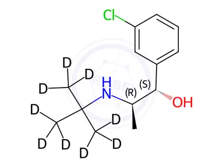 Chemical structure of rac erythro-Dihydro Bupropion-d9