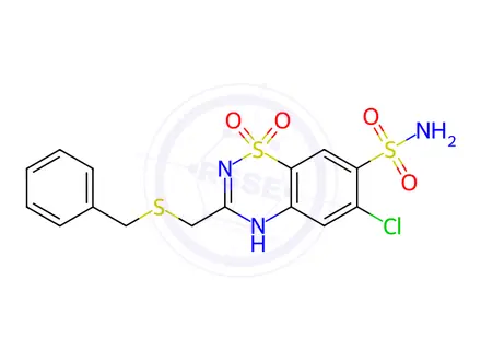 Chemical structure of Hydrochlorothiazide Impurity 31 (Benzthiazide)