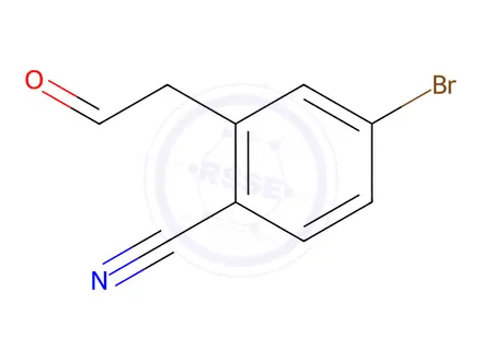 Chemical structure of 4-Bromo-2-(2-oxoethyl)benzonitrile