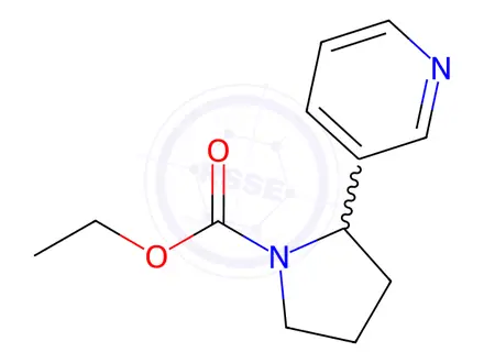 Chemical structure of (+/-)-N-Ethoxycarbonylnornicotine