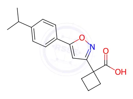 Chemical structure of 1-(5-(4-Isopropylphenyl)isoxazol-3-yl)cyclobutanecarboxylic acid