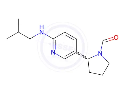 Chemical structure of 2-(6-(Isobutylamino)pyridin-3-yl)pyrrolidine-1-carbaldehyde