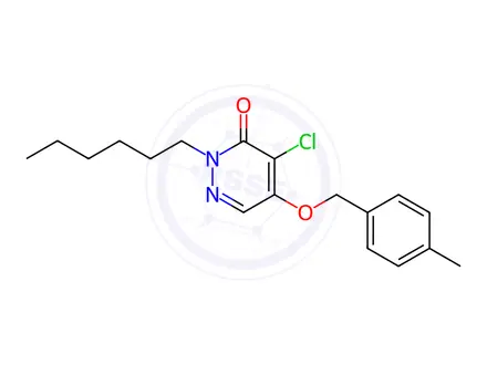 Chemical structure of 4-Chloro-2-hexyl-5-((4-methylbenzyl)oxy)pyridazin-3(2H)-one