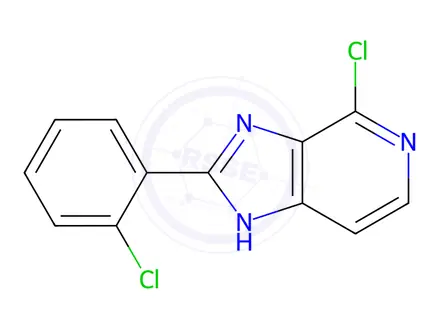 Chemical structure of 4-Chloro-2-(2-chlorophenyl)-1H-imidazo[4,5-c]pyridine
