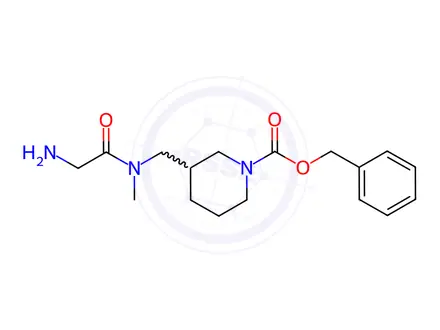 Chemical structure of Benzyl 3-((2-amino-N-methylacetamido)methyl)piperidine-1-carboxylate