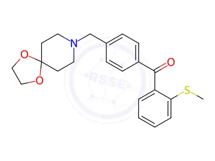 Chemical structure of (4-((1,4-Dioxa-8-azaspiro[4.5]Decan-8-yl)methyl)phenyl)(2-(methylthio)phenyl)methanone