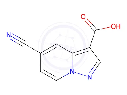 Chemical structure of 5-cyanopyrazolo[1,5-a]pyridine-3-carboxylic acid