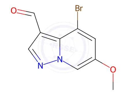 Chemical structure of Pyrazolo[1,5-a]pyridine-3-carboxaldehyde, 4-bromo-6-methoxy-