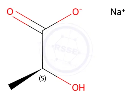 Chemical structure of L-Lactic acid sodium salt