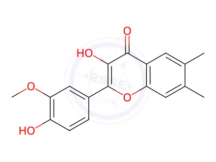 Chemical structure of 3-Hydroxy-2-(4-hydroxy-3-methoxyphenyl)-6,7-dimethylchromen-4-one