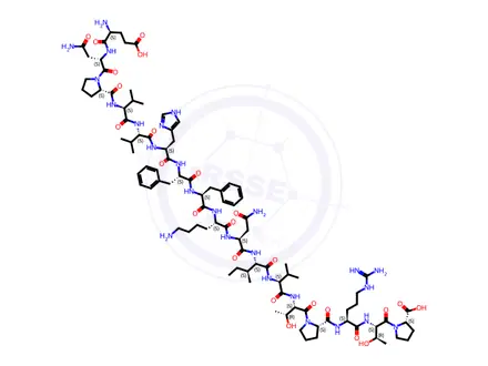 Chemical structure of L-Glutamyl-L-asparaginyl-L-prolyl-L-valyl-L-valyl-L-histidyl-L-phenylalanyl-L-phenylalanyl-L-lysyl-L-asparaginyl-L-isoleucyl-L-valyl-L-threonyl-L-prolyl-L-arginyl-L-threonyl-L-proline
