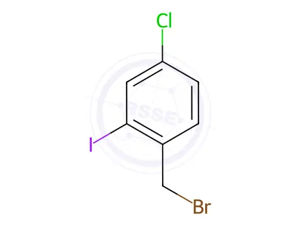 Chemical structure of 4-chloro-2-iodobenzyl bromide
