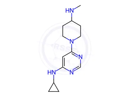 Chemical structure of Cyclopropyl-[6-(4-MethylaMino-piperidin-1-yl)-pyriMidin-4-yl]-aMine hydrochloride
