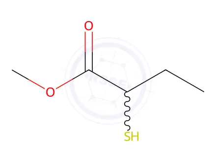 Chemical structure of Butanoic acid, 2-mercapto-, methyl ester