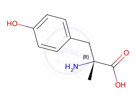 Chemical structure of D-alpha-Methyltyrosine