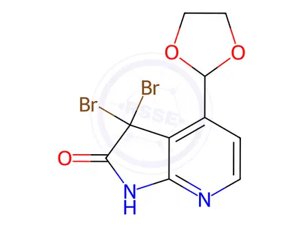 Chemical structure of 3,3-Dibromo-4-(1,3-dioxolan-2-yl)-7-aza-2-oxindole