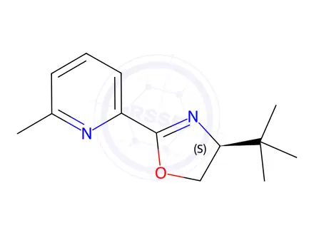 Chemical structure of (S)-4-(tert-Butyl)-2-(6-methylpyridin-2-yl)-4,5-dihydrooxazole