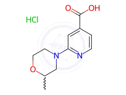 Chemical structure of 2-(2-methylmorpholin-4-yl)pyridine-4-carboxylic acid hydrochloride