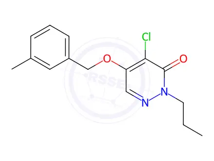 Chemical structure of 4-Chloro-5-((3-methylbenzyl)oxy)-2-propylpyridazin-3(2H)-one
