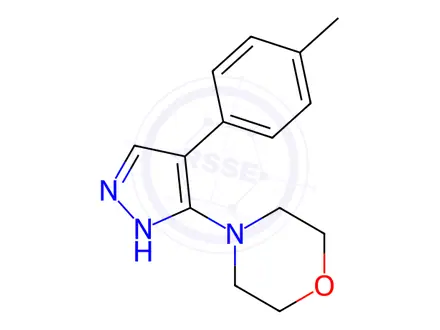 Chemical structure of Morpholine, 4-[4-(4-methylphenyl)-1H-pyrazol-3-yl]-