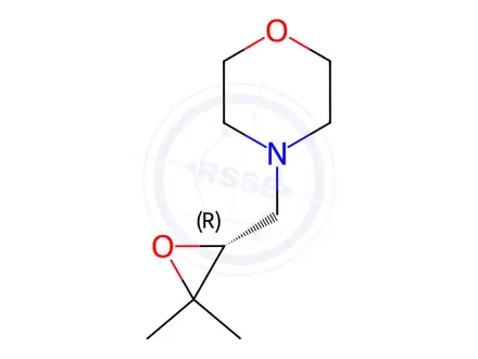 Chemical structure of Morpholine, 4-[[(2R)-3,3-dimethyloxiranyl]methyl]-(9CI)