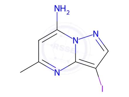 Chemical structure of 3-iodo-5-methylpyrazolo[1,5-a]pyrimidin-7-amine