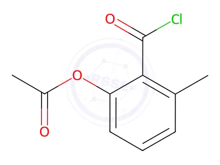 Chemical structure of Benzoyl chloride, 2-(acetyloxy)-6-methyl-(9CI)